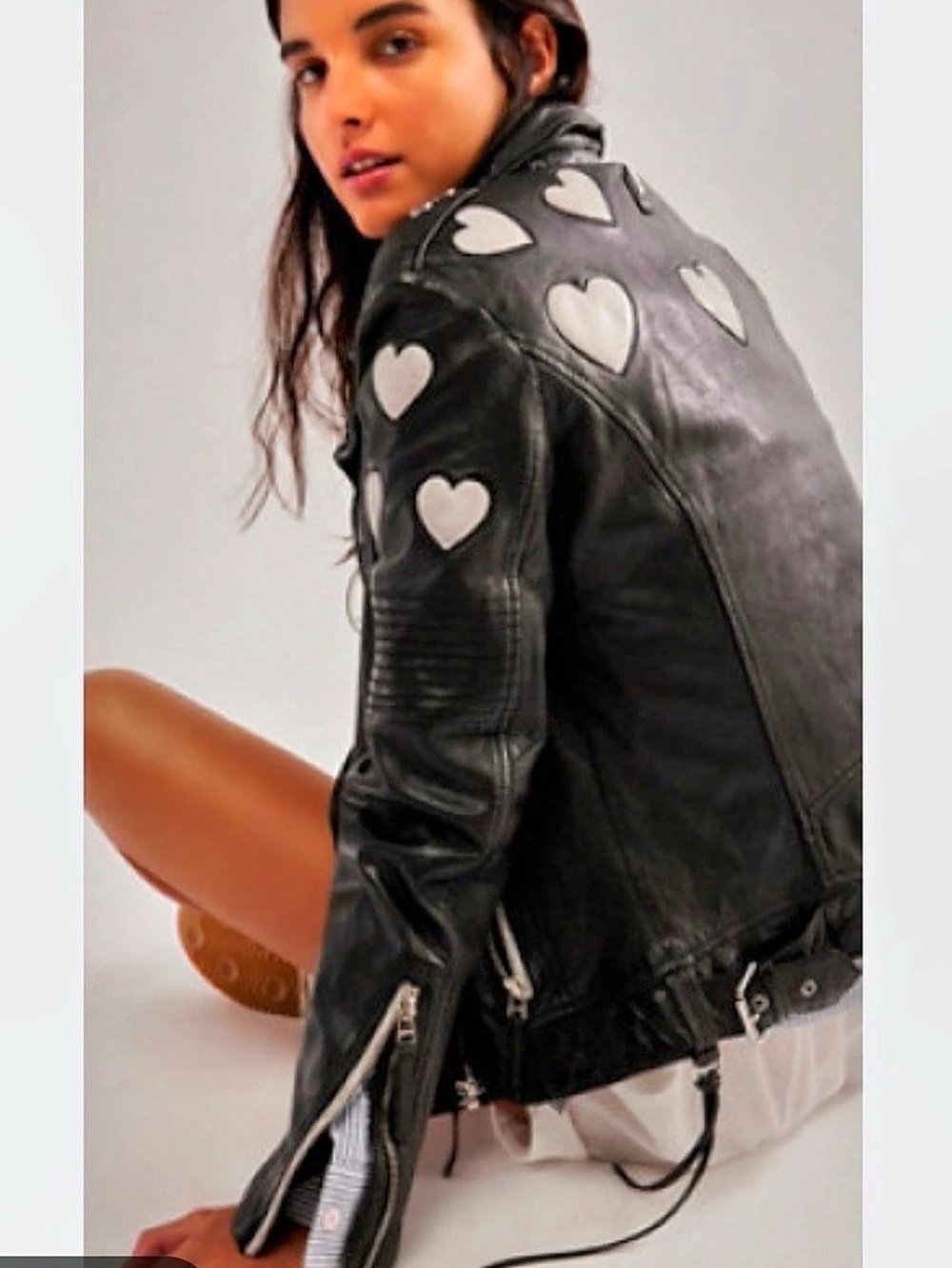 Free People Mauritius for FP Reo Leather Moto Jacket Black